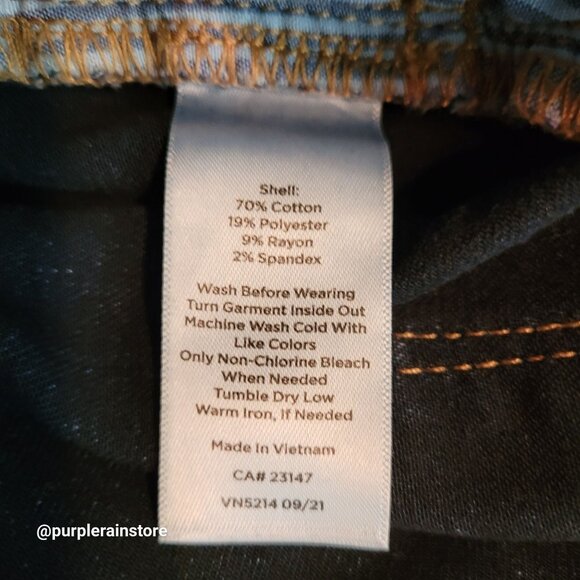 Talbots Jeans Size 12 Jegging Crop High Rise Tummy Control Slimming Dark Wash - Picture 5 of 11